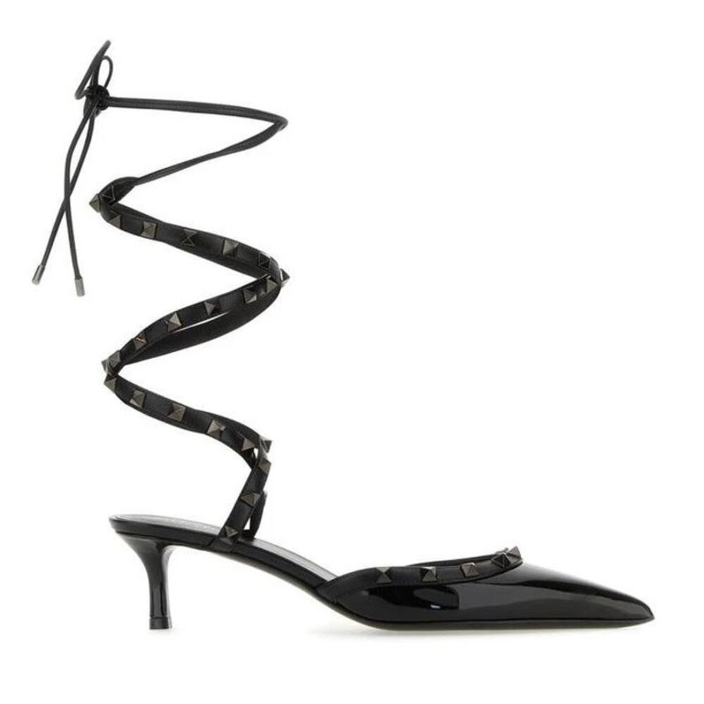 Valentino Garavani Black Rockstud ankle strap Pumps 36.5